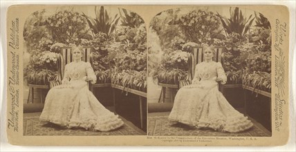Mrs. McKinley in the Conservatory of the Executive Mansion, Washington, U.S.A; Underwood & Underwood, American, 1881 - 1940s