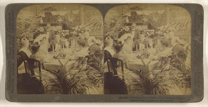 Congratulation - The Wedding Supper; Underwood & Underwood, American, 1881 - 1940s, 1901; Albumen silver print