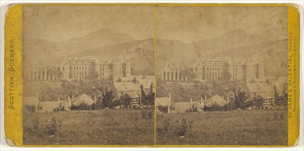 Holyrood Palace from Calton Hill, Edinburgh; James Valentine, Scottish, 1815 - 1879, 1870s; Albumen silver print