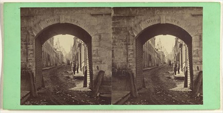 Holy Family Street, Looking Through Hope Gate; L.P. Vallée, Canadian, 1837 - 1905, active Quebéc, Canada, 1865 - 1875; Albumen