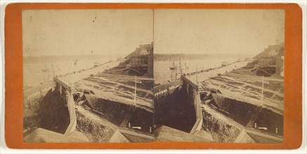 Durham Terrace being built; L.P. Vallée, Canadian, 1837 - 1905, active Quebéc, Canada, 1865 - 1875; Albumen silver print