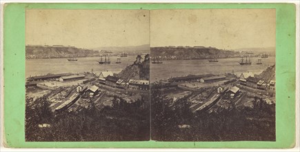 View of Quebec from the Grand Trunk Depot, Levi; L.P. Vallée, Canadian, 1837 - 1905, active Quebéc, Canada, 1865 - 1875