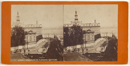 Laval University & Grand Battery; L.P. Vallée, Canadian, 1837 - 1905, active Quebéc, Canada, 1865 - 1875; Albumen silver print