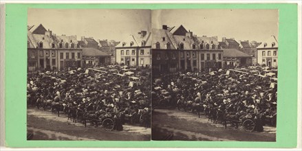 Upper-Town Market-Place; L.P. Vallée, Canadian, 1837 - 1905, active Quebéc, Canada, 1865 - 1874; Albumen silver print