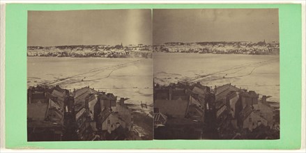 Ice-Bridge; L.P. Vallée, Canadian, 1837 - 1905, active Quebéc, Canada, 1865 - 1873; Albumen silver print