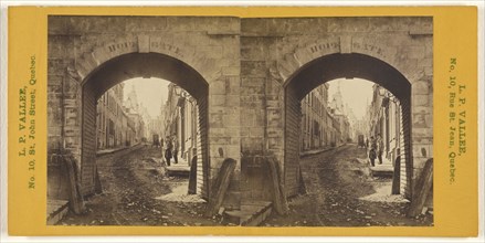 Holy Family Street, Looking Through Hope Gate; L.P. Vallée, Canadian, 1837 - 1905, active Quebéc, Canada, 1865 - 1873; Albumen