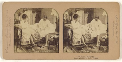 He Rules the Roost; R.Y. Young, American, active New York, New York and Cuba 1890s - 1900s, 1900; Hand-colored Albumen silver