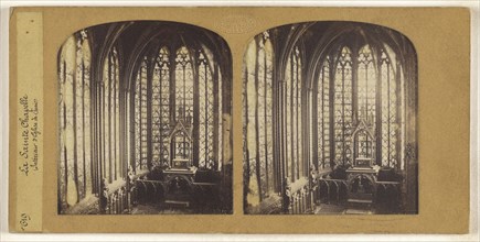 La Sainte Chapelle, Interieur d'Eglise de Paris, F. Grau, G.A.F., French, active 1850s - 1860s, 1855 - 1865; Hand-colored