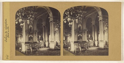 Salon de reception, Hotel de ville, F. Grau, G.A.F., French, active 1850s - 1860s, 1855 - 1865; Hand-colored Albumen silver