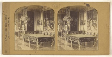 Salle de Billard, Chateau de St. Cloud., F. Grau, G.A.F., French, active 1850s - 1860s, 1855 - 1865; Hand-colored Albumen