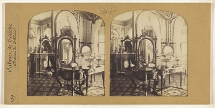 Cabinet de Toilette, Chateau de St. Cloud, F. Grau, G.A.F., French, active 1850s - 1860s, 1855 - 1865; Hand-colored Albumen