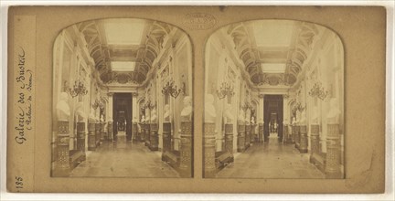 Galerie des Bustes, Palais du Senat, F. Grau, G.A.F., French, active 1850s - 1860s, 1855 - 1865; Hand-colored Albumen silver