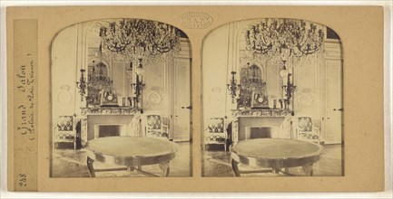 Grand Salon, Palais du Petit Trianon, F. Grau, G.A.F., French, active 1850s - 1860s, 1855 - 1865; Hand-colored Albumen silver