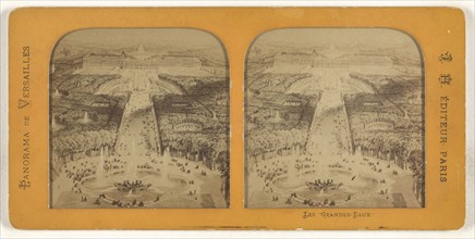 Panorama de Versailles. Les Grandes-Eaux; J. H., French, active 1870s - 1880s, 1860s; Hand-colored Albumen silver print