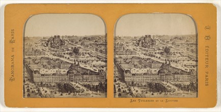 Panorama de Paris. Les Tuileries et Le Louvre; J. H., French, active 1870s - 1880s, 1860s; Hand-colored Albumen silver print