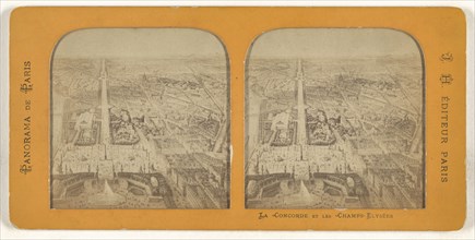 Panorama de Paris. La Concorde et Les Champs-Elysees; J. H., French, active 1870s - 1880s, 1860s; Hand-colored Albumen silver