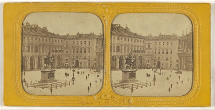 Place St Charles a Turin; Adolphe Block, French, 1829 - about 1900, 1860s; Hand-colored Albumen silver print