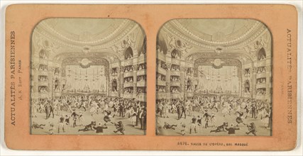 Salle de l'Opera, Bal Masque; Adolphe Block, French, 1829 - about 1900, 1860s; Hand-colored Albumen silver print