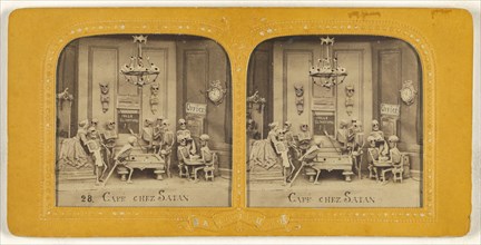 Cafe Chez Satan; Adolphe Block, French, 1829 - about 1900, 1860s; Hand-colored Albumen silver print