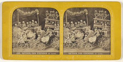 Retour des Courses en Enfer; Adolphe Block, French, 1829 - about 1900, 1860s; Hand-colored Albumen silver print