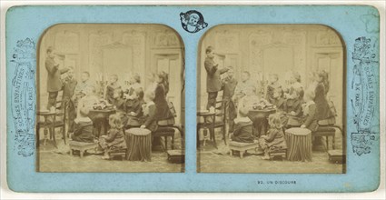 Un Discours; Adolphe Block, French, 1829 - about 1900, 1860s; Hand-colored Albumen silver print