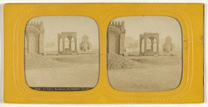 Le Caire. Tombeaux des Khalifes, Egypte, E. Lamy, French, active 1860s - 1870s, 1860s; Hand-colored Albumen silver print