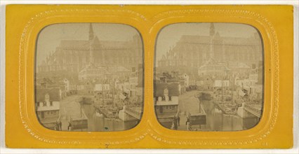 View of Rouen; E. Lamy, French, active 1860s - 1870s, 1860s; Hand-colored Albumen silver print