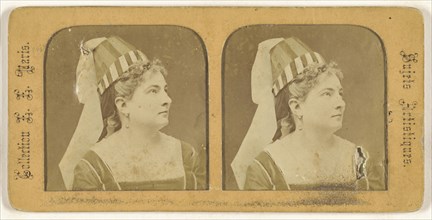 Profile portrait of a woman in historic costume; E. Lamy, French, active 1860s - 1870s, 1860s; Hand-colored Albumen silver
