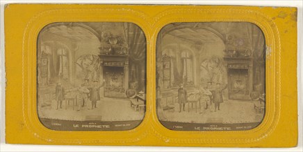 Le Prophete, Acte II, Scene VIII, L'Auberge, Depart de Jean; French; 1855 - 1860; Hand-colored Albumen silver print