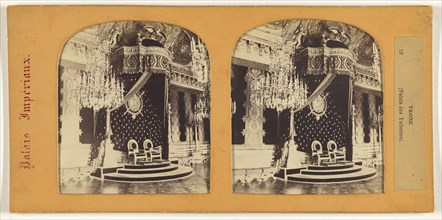 Palais Imperiaux. Trone, Palais des Tuileries, French; about 1865; Hand-colored Albumen silver print