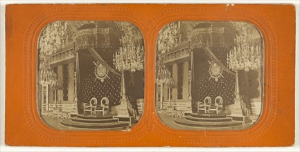 Salle du trone, Tuileries; French; about 1865; Hand-colored Albumen silver print