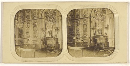 Residences Imperiales. Fontainebleu. Salon du Consil; French; about 1865; Hand-colored Albumen silver print
