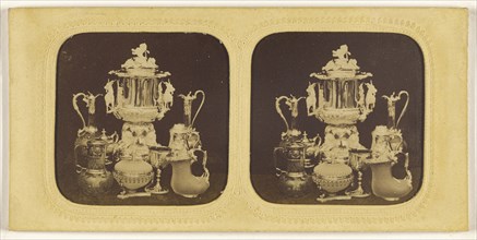 Display of fine silver; about 1865; Hand-colored Albumen silver print