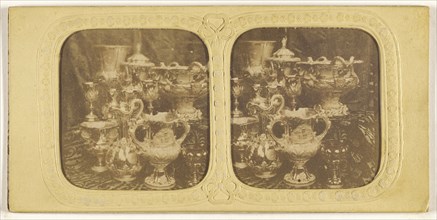 Display of fine silver; about 1865; Hand-colored Albumen silver print