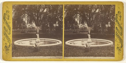 Fountain at Residence of N. Thayer; Edward O. Waite, American, active 1880s, 1870s; Albumen silver print