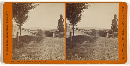 Warsaw, from Cemetery Hill, L. E. Walker, American, 1826 - 1916, active Warsaw, New York, about 1870; Albumen silver print