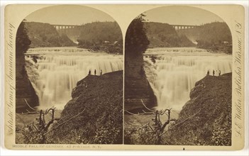 Middle Fall of Genesee - At Portage, N.Y; L. E. Walker, American, 1826 - 1916, active Warsaw, New York, about 1870; Albumen