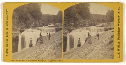 Lower Fall of Genesee at Portage, N.Y., general view., L. E. Walker, American, 1826 - 1916, active Warsaw, New York