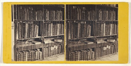 Hereford Cathedral - Chained Books in Library; W. Harding Warner, British, 1816 - 1894, active Plymouth and Ross, England