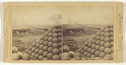 Ordnance and Shot, Brooklyn Navy Yard; Webster & Albee; about 1880; Albumen silver print