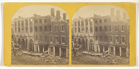 Ruins of Fire on Franklin Square; J. Weeks, American, active 1870s, about 1870; Albumen silver print
