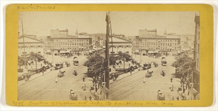 Junction of Chatham and Centre Sts. from Printing House Square, New York City; Attributed to Peter F. Weil, American, active New