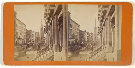 Wall Str. & Trinity Church, New York; Attributed to Peter F. Weil, American, active New York, New York 1860s - 1870s
