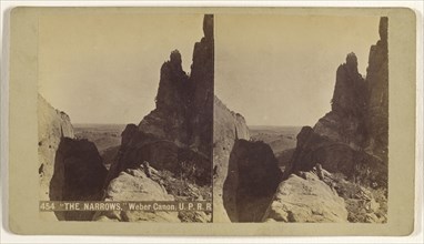 The Narrows,  Weber Canon, U.P.R.R; Charles Weitfle, American, 1836 - after 1884, about 1880; Albumen silver print