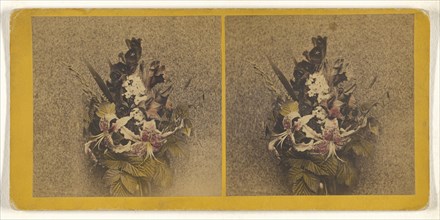 Bouquet of flowers; Franklin G. Weller, American, 1833 - 1877, about 1870; Hand-colored Albumen silver print