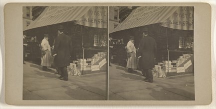 Newspaper stand, Albany, N.Y; Julius M. Wendt, American, active 1900s - 1910s, 1900s; Gelatin silver print