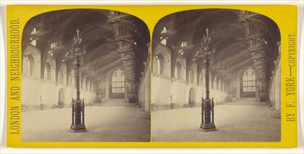 Westminster Hall, Interior; Frederick York, British, 1823 - 1903, 1865 - 1875; Albumen silver print