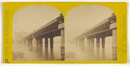 Cannon St. Station and Bridge; Frederick York, British, 1823 - 1903, 1865 - 1875; Albumen silver print