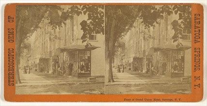 Front of Grand Union Hotel. Saratoga, N.Y; American; about 1870; Albumen silver print