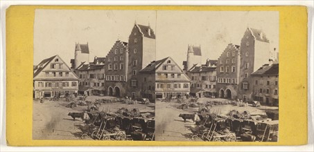 Place de St. Gall; French; about 1870; Albumen silver print